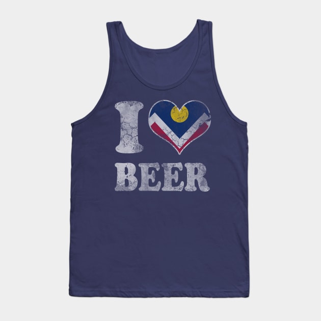 I Heart Flag of Denver Beer Tank Top by E